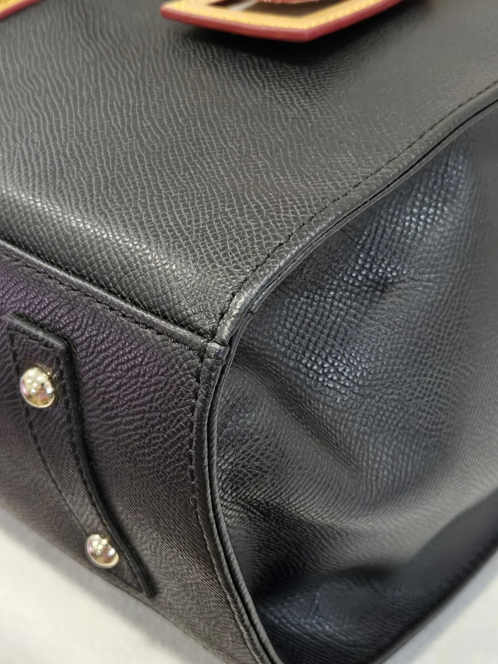 Dooney & Bourke Janine Black Satchel with Tan Trim